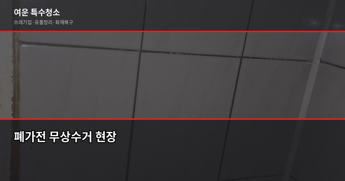 서초구 폐기물 처리 방법, 대형폐기물부터 특수청소까지 3