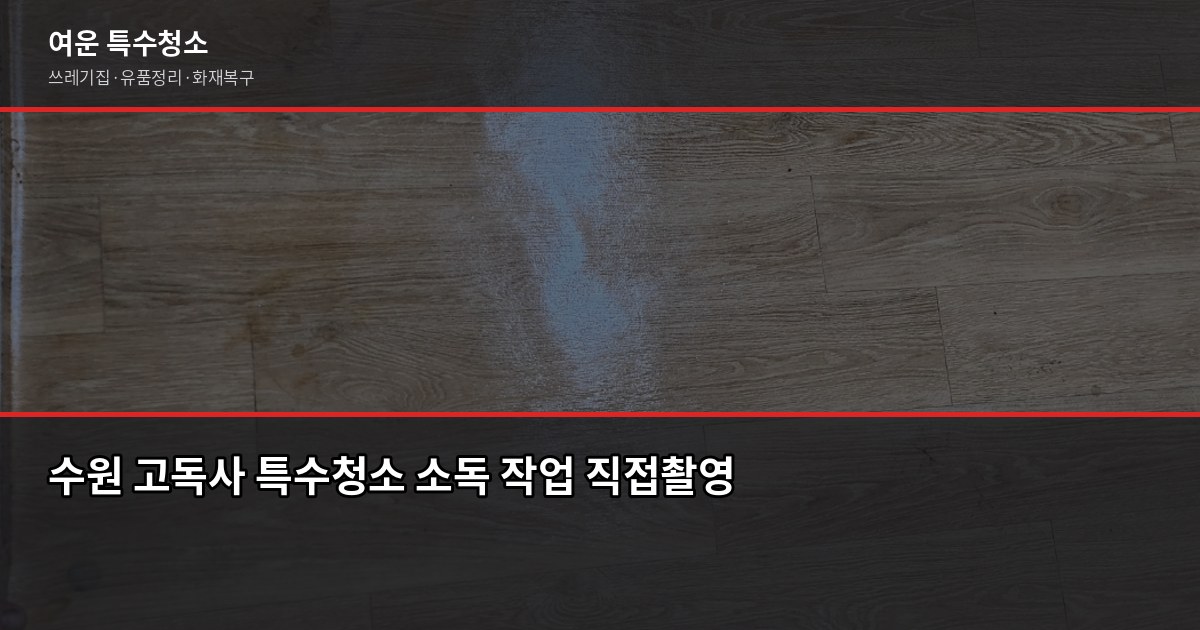 수원시 특수청소, 쓰레기집·고독사·유품정리 비용과 진행 방식 4