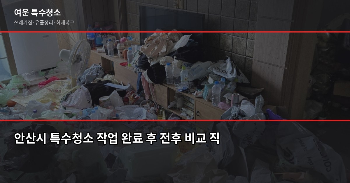 안산시 특수청소, 쓰레기집·고독사·유품정리 비용과 진행 방식 4
