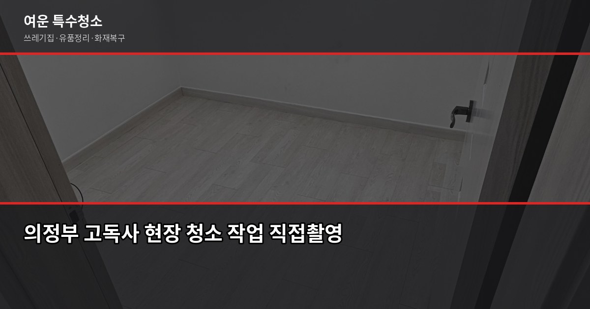 의정부 특수청소, 처음 맡길 때 알아두면 좋은 것들 4