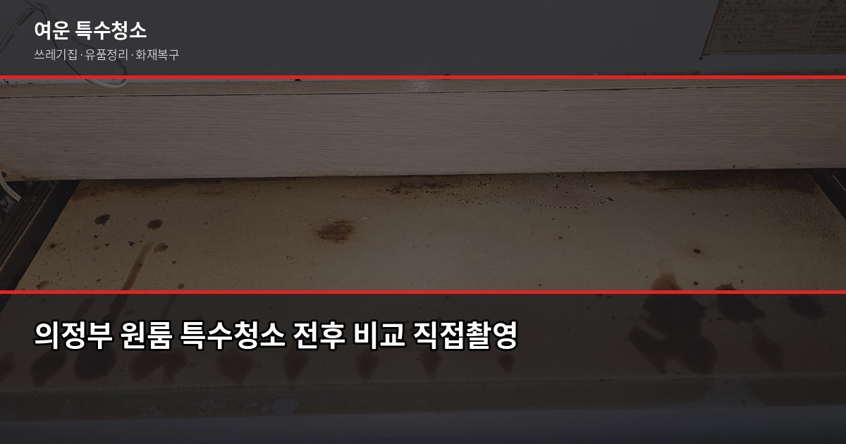 의정부시 특수청소 전문, 쓰레기집·고독사·유품정리 비용과 진행 방법 4
