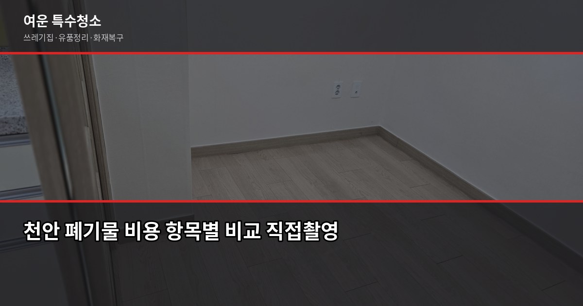 천안 폐기물 처리 방법, 대형가전부터 쓰레기집까지 상황별 정리 4