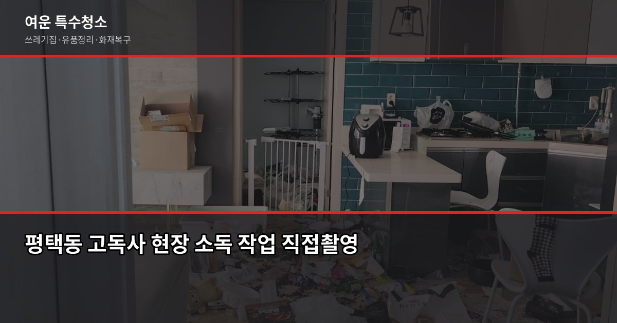 평택동 특수청소, 고독사·쓰레기집·유품정리 비용과 진행 순서 4