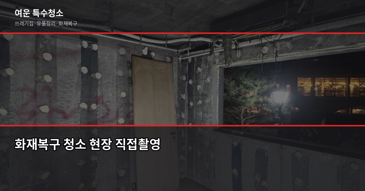 김포시 특수청소 추천, 쓰레기집·고독사·유품정리 업체 고르는 법 4