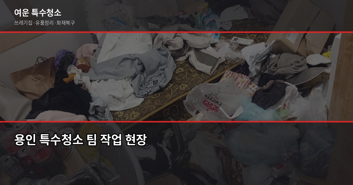 용인 특수청소, 고독사·쓰레기집·유품정리 비용과 진행 절차 5