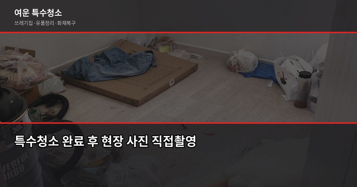 평택동 특수청소, 고독사·쓰레기집·유품정리 비용과 진행 순서 5
