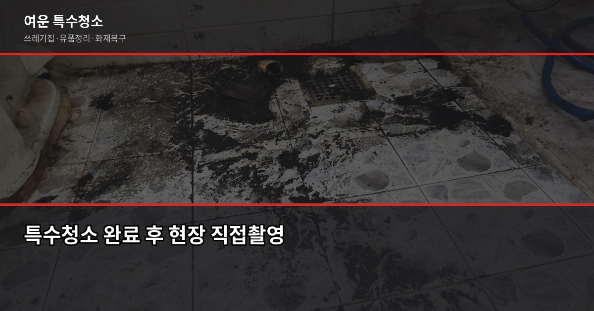 원미구 특수청소 추천, 쓰레기집·고독사·유품정리 업체 고르는 법 5