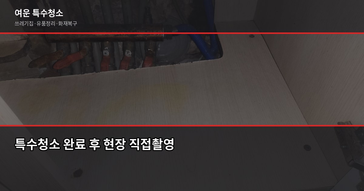 김포 특수청소, 쓰레기집·고독사·유품정리 비용과 진행 방법 5