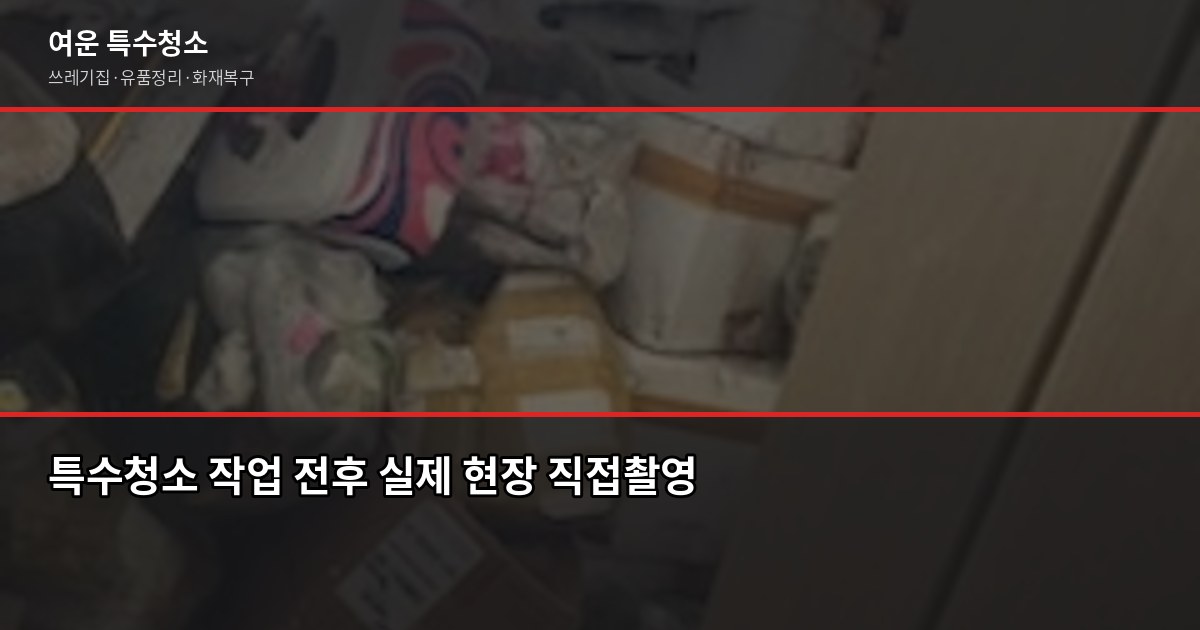 인천 특수청소 비용, 유형별 최소 금액과 견적 전 확인사항 5
