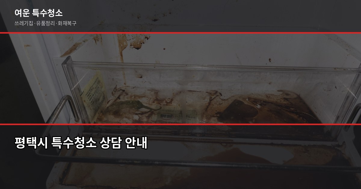 평택시 특수청소 전화번호와 상황별 대응 절차 5