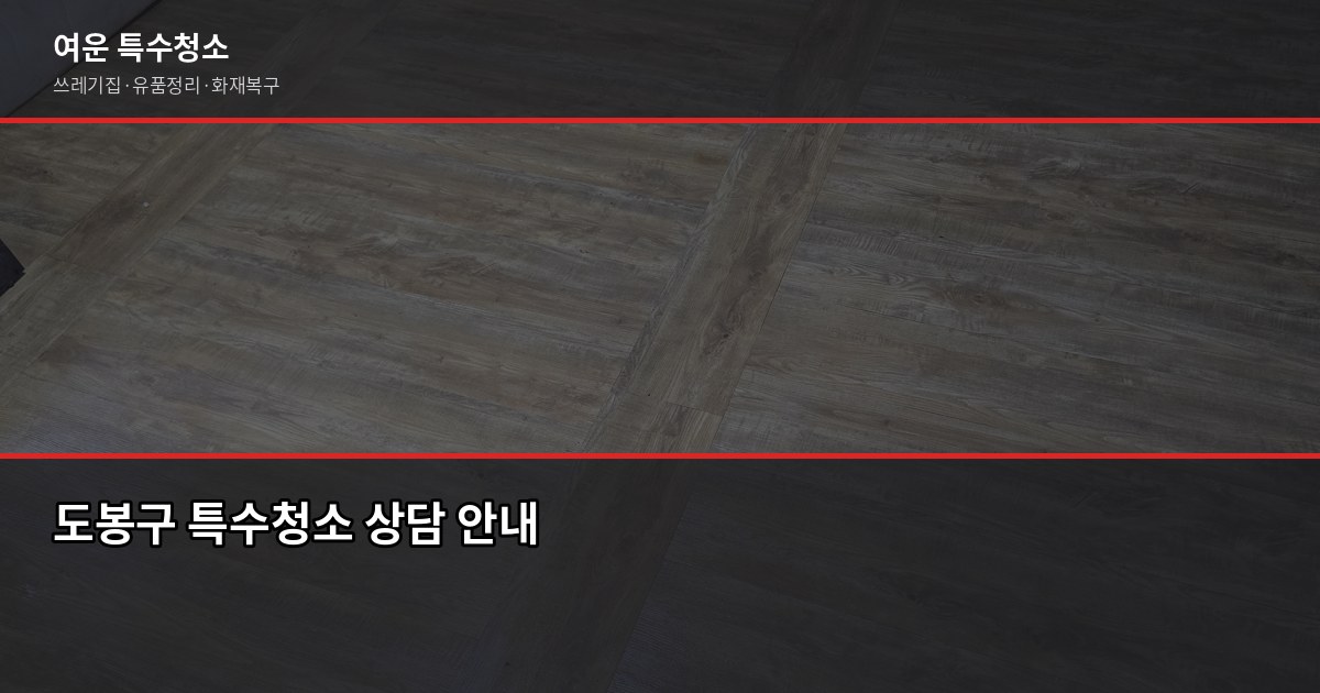 도봉구 특수청소 가격, 현장 보기 전에 알아야 할 것들 6