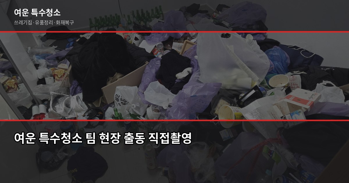 안산시 특수청소, 쓰레기집·고독사·유품정리 비용과 진행 방식 6