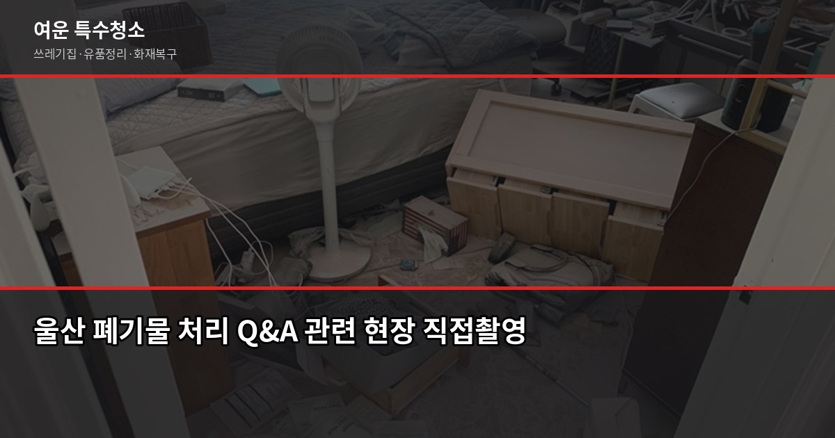 울산 폐기물 수거, 무료·유료 기준과 특수청소 연계까지 6
