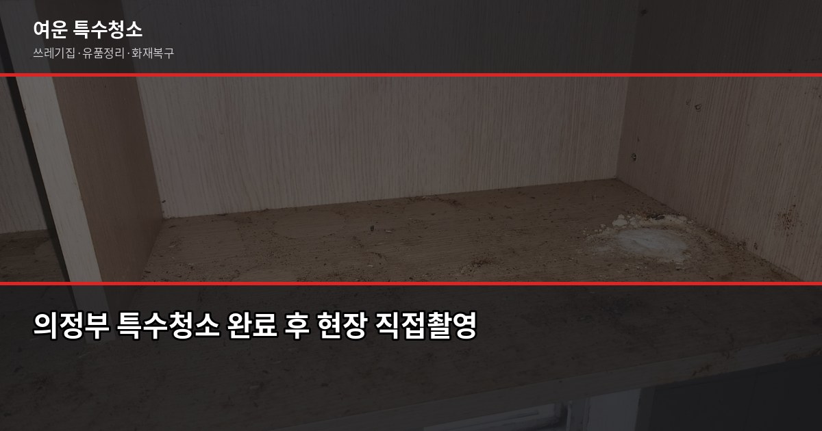 의정부시 특수청소 전문, 쓰레기집·고독사·유품정리 비용과 진행 방법 6