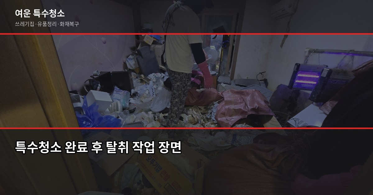의정부동 특수청소 추천, 고독사·쓰레기집·유품정리 업체 고르는 법 6