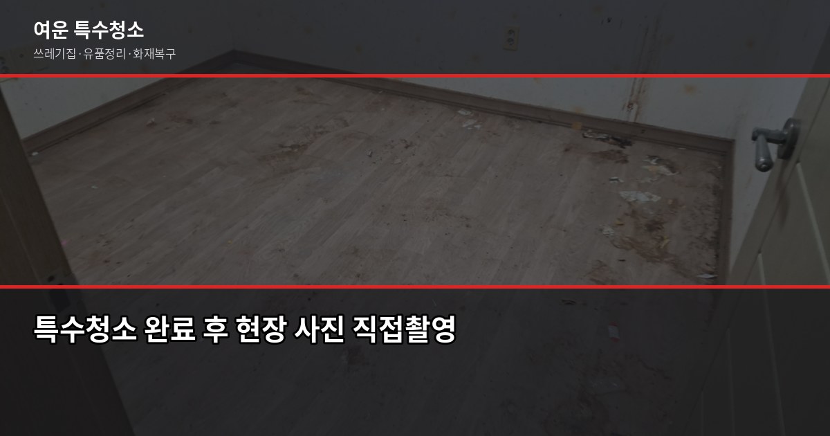 김포시 특수청소 추천, 쓰레기집·고독사·유품정리 업체 고르는 법 6
