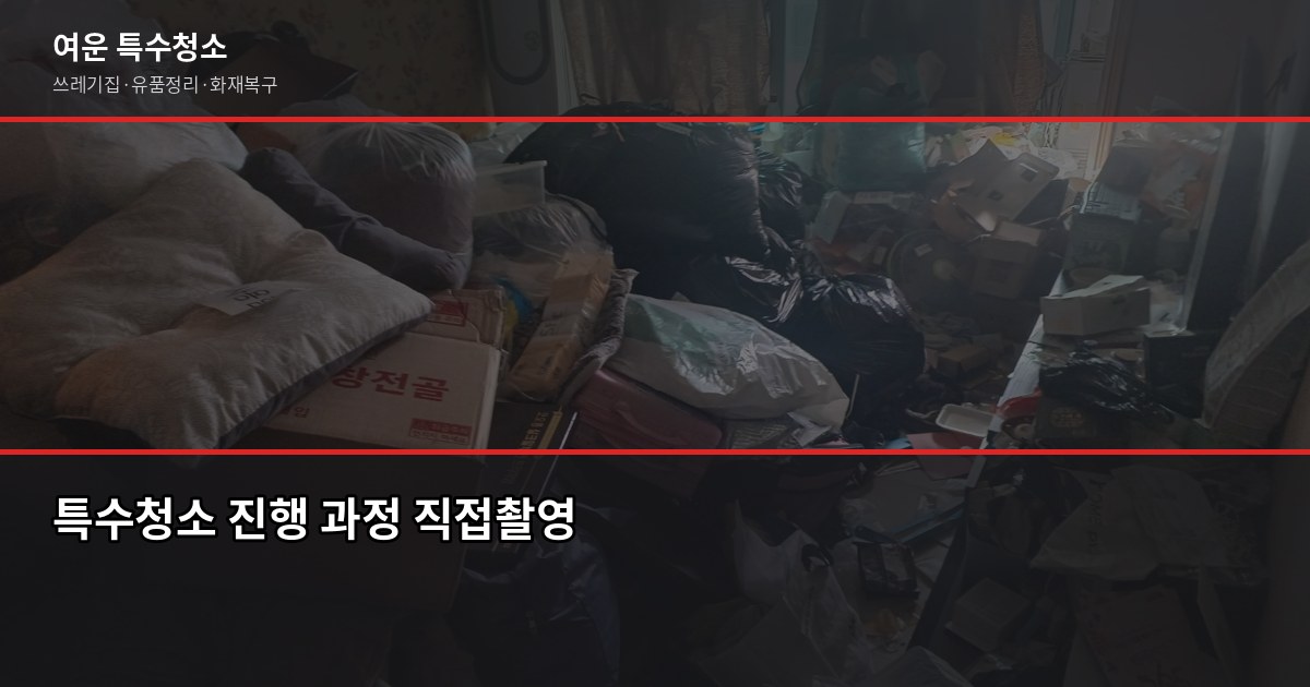 서울 특수청소 비용, 쓰레기집·고독사·유품정리 상황별 정리 6