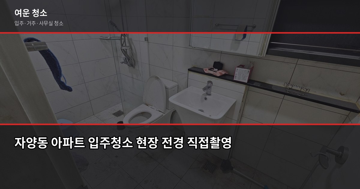 자양동 입주청소 비용과 업체 고르는 법, 이 순서대로 하면 됩니다 1