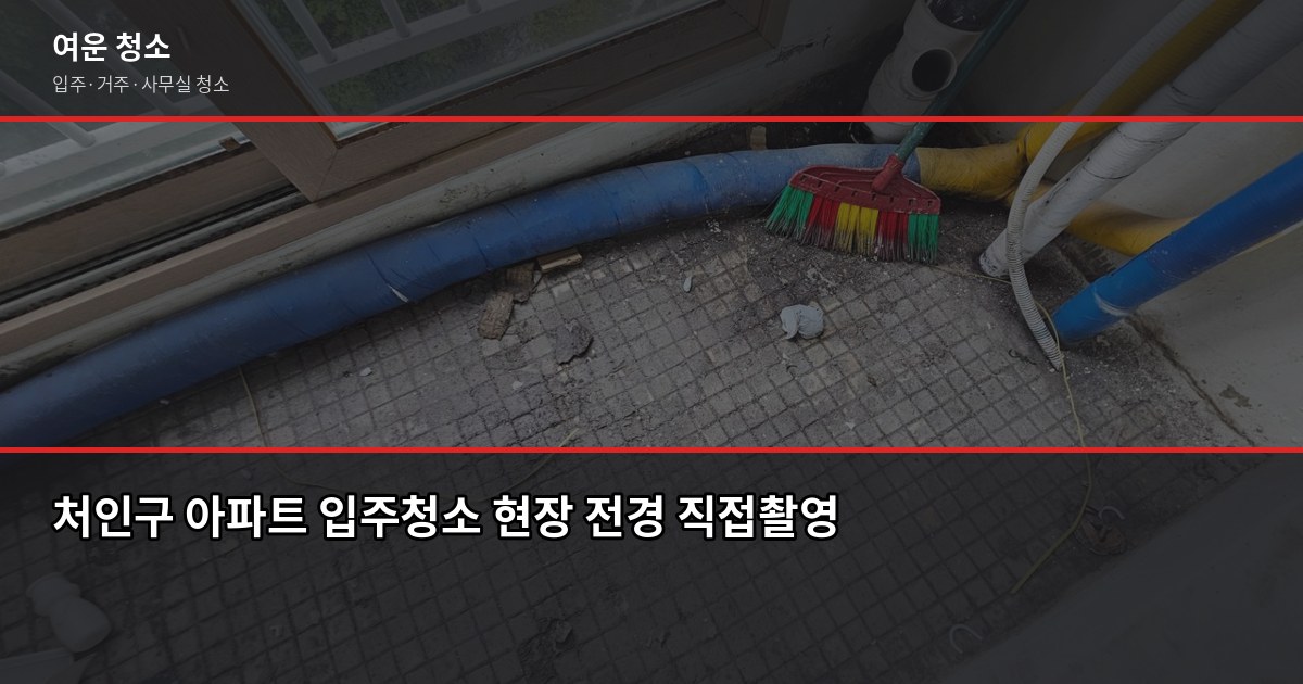 처인구 입주청소 업체 고르는 법, 비용부터 검수까지 1