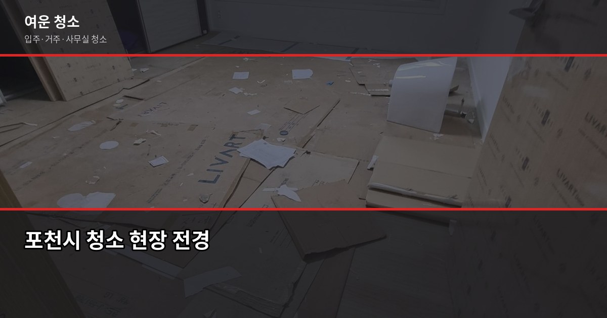포천시 청소 비용과 추가요금 함정, 실제로 이렇게 됩니다 1