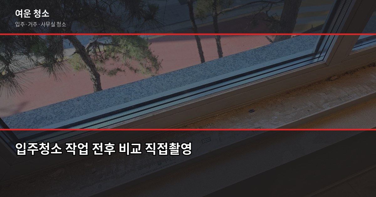 처인구 입주청소 업체 고르는 법, 비용부터 검수까지 3