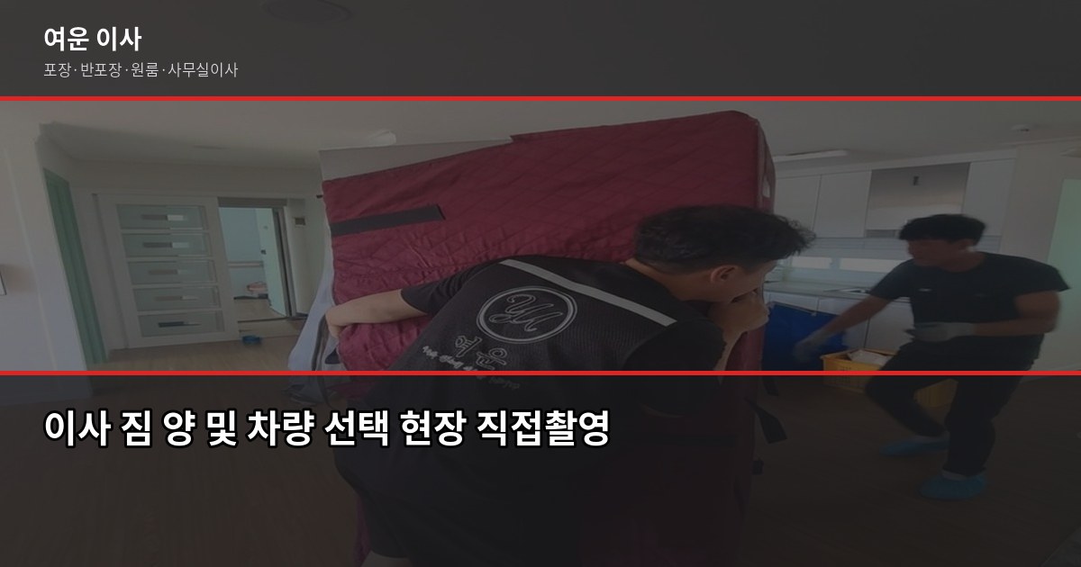 고양이전 비용, 지역별 평수·톤수별 실제 견적 정리 4