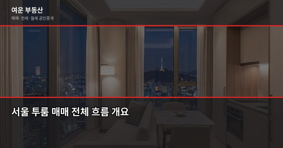 서울 투룸 매매, 3억~5억 실전 구매 가이드 (절차·비용·대출 규제) 1