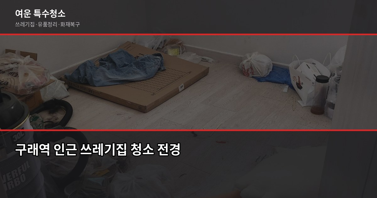 구래역 쓰레기집 청소 비용, 현장 오염도가 전부입니다 1