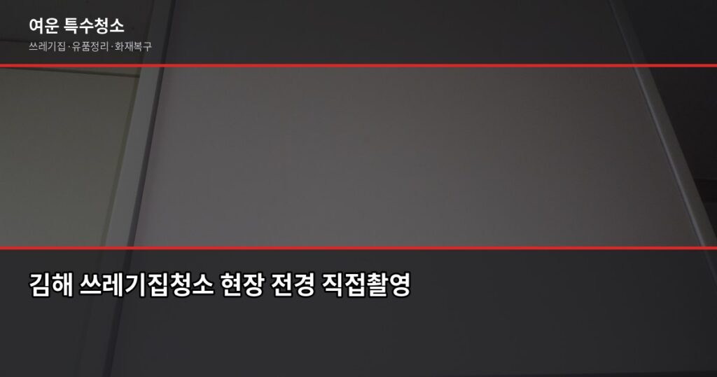 김해 쓰레기집청소 비용과 업체 고르는 기준 - 김해 쓰레기집청소 현장 전경 직접촬영