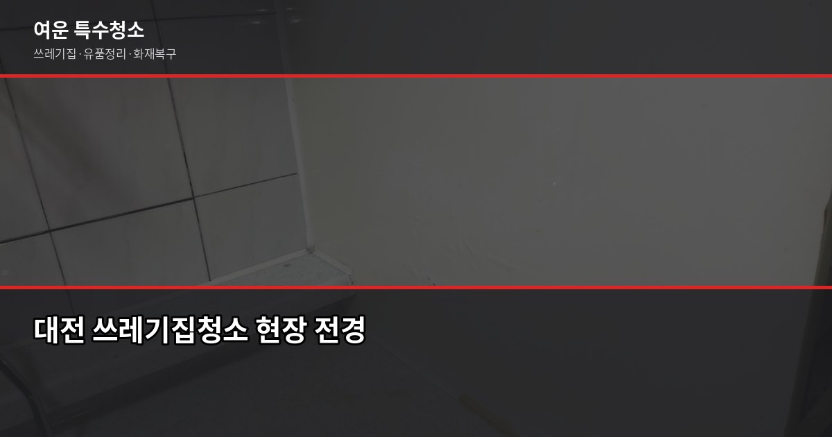 대전 쓰레기집청소 비용, 오염도·폐기물 양이 결정합니다 1