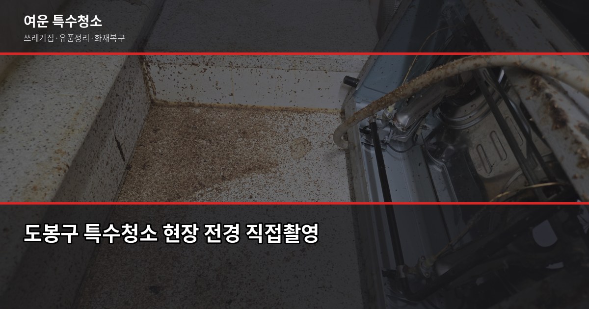 도봉 특수청소 가격, 쓰레기집·고독사·유품정리 비용 현실적으로 보기 1