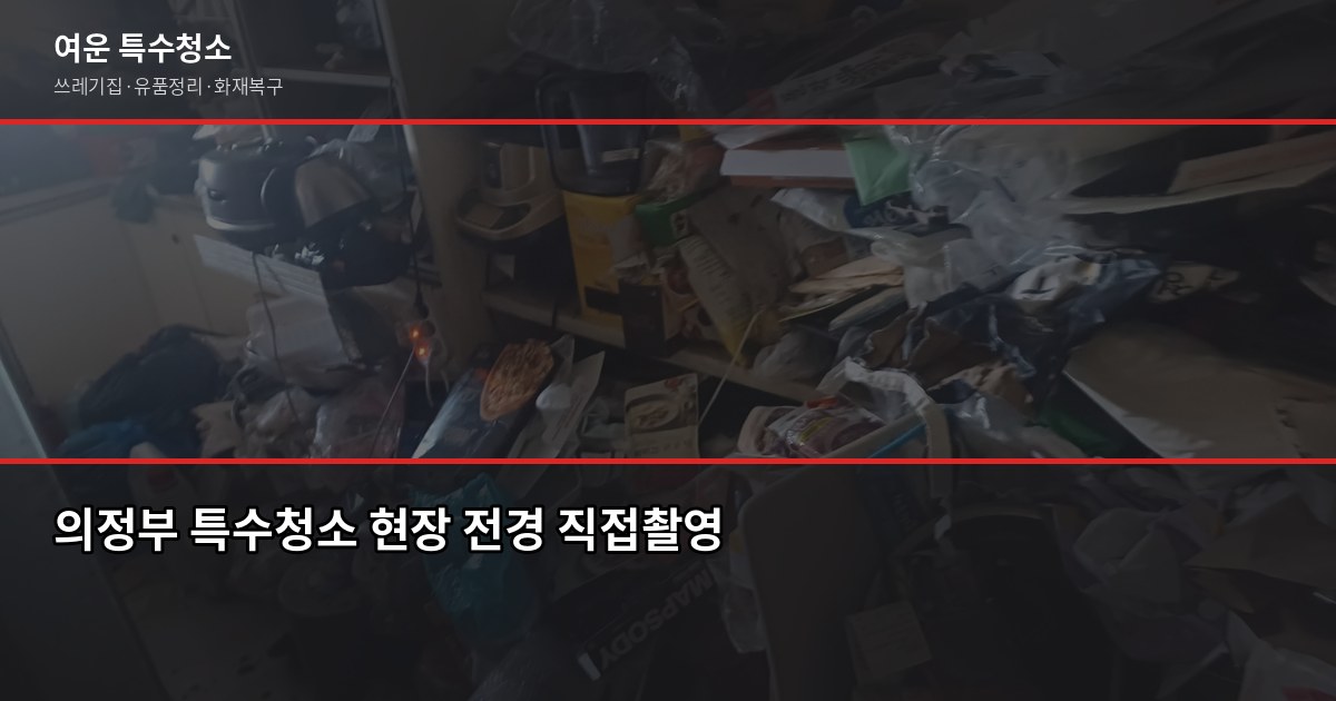 의정부 특수청소 예약 전 꼭 확인할 것들 1