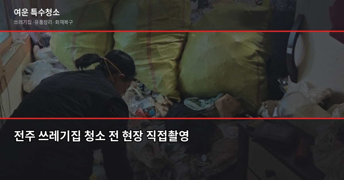 전주 쓰레기집 청소 비용, 오염도별로 얼마나 다를까 1