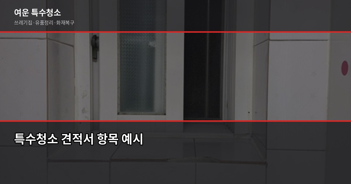 금천구 특수청소 전화번호, 업체 부르기 전에 확인할 것들 2