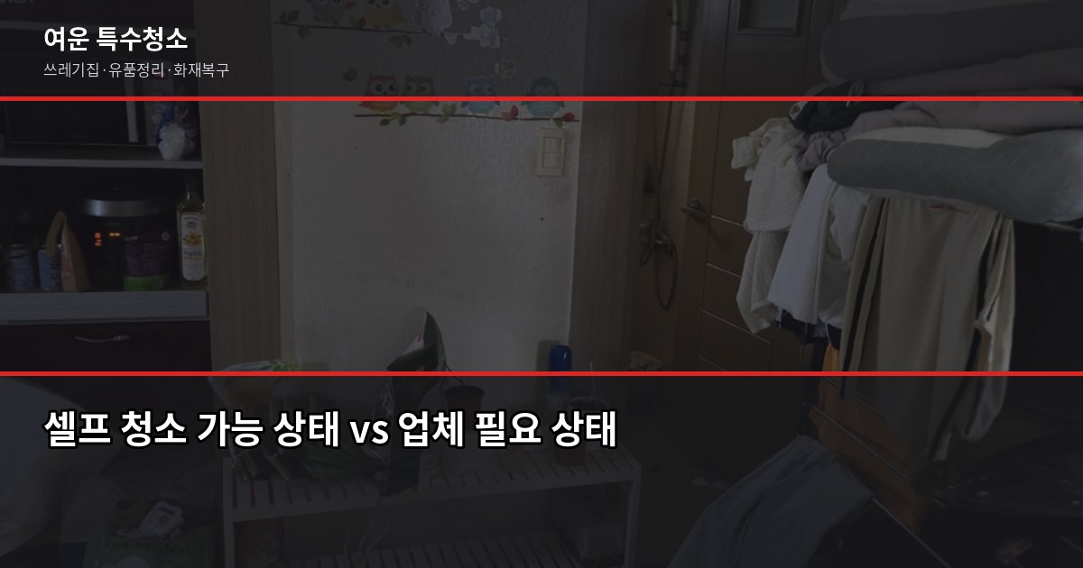 부산 쓰레기집 청소 비용, 오염도별로 얼마나 다를까 3
