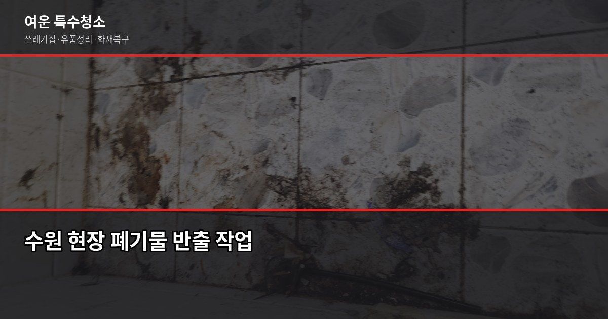 수원 쓰레기집 청소 비용과 업체 고르는 기준 3