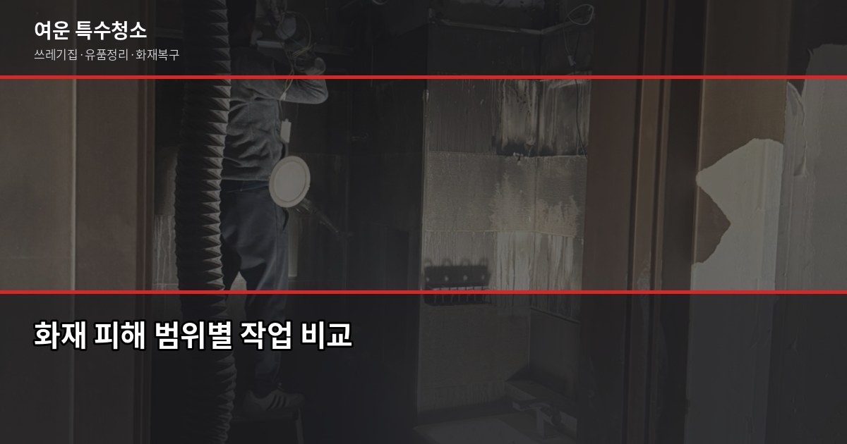 울산 화재청소 비용과 절차, 보험청구까지 한번에 3