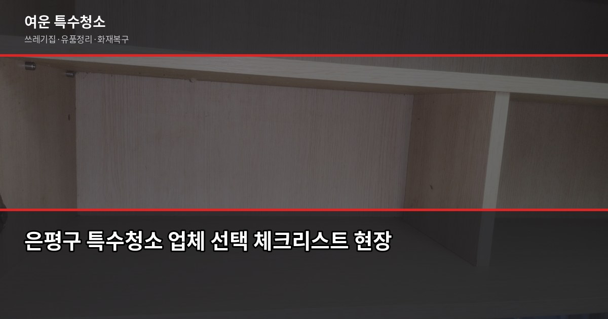 은평구 특수청소 비용과 업체 고르는 법, 처음이라면 이것부터 4