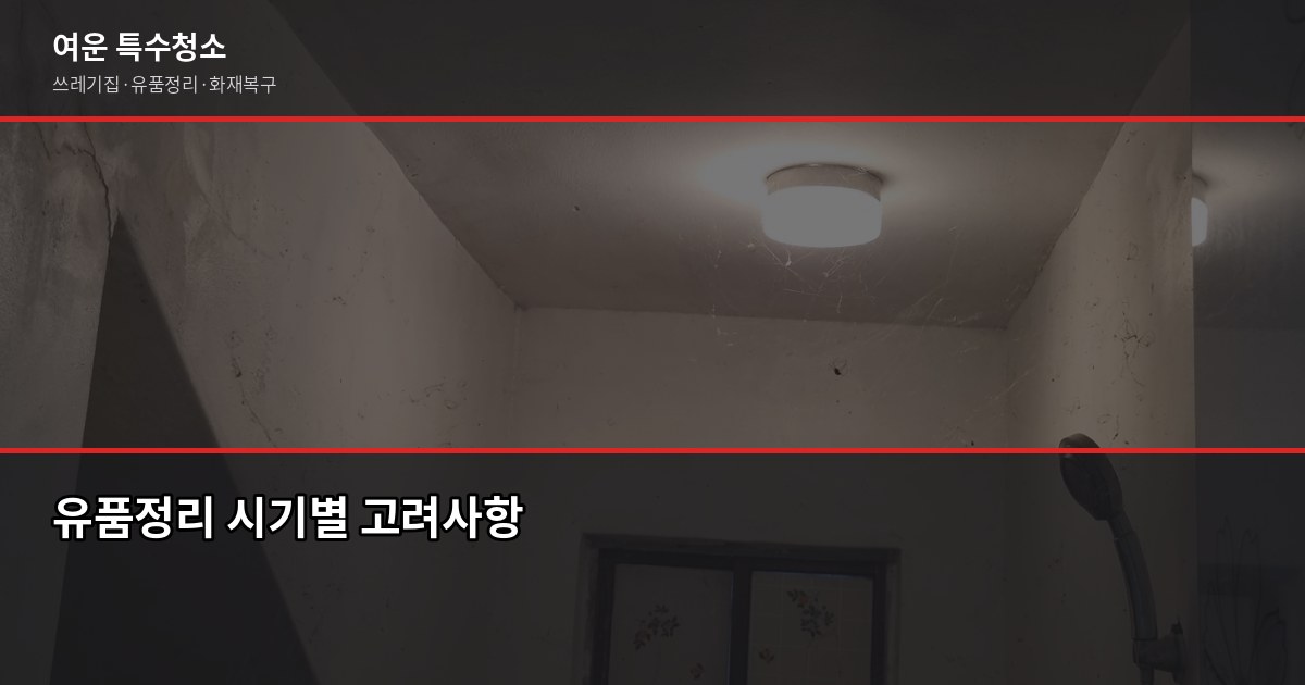 일산 유품정리, 현금·서류부터 처리하는 게 맞습니다 5