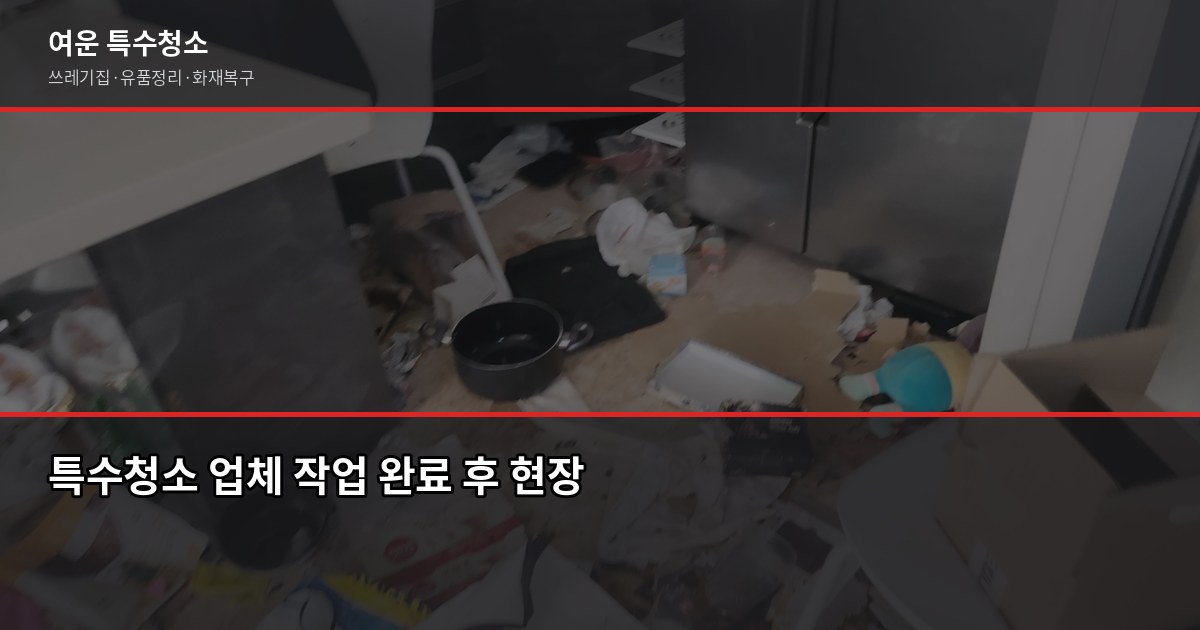 구래역 쓰레기집 청소 비용, 현장 오염도가 전부입니다 5