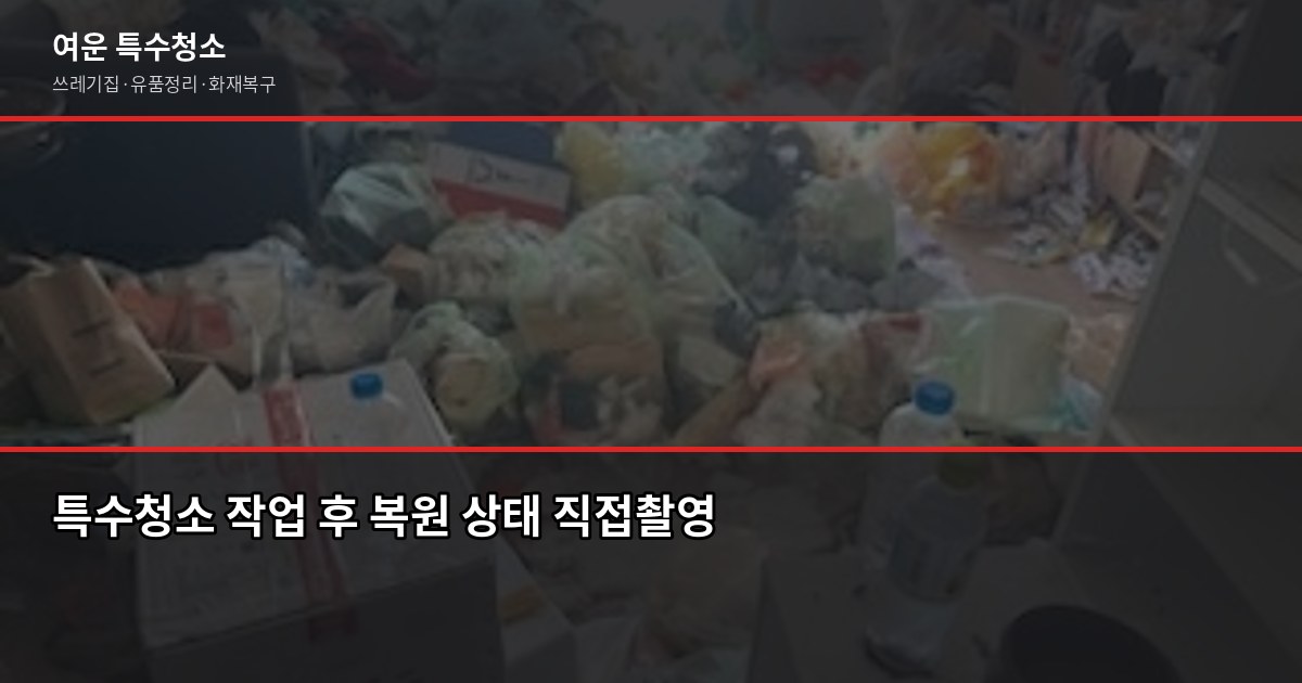 구로동 특수청소 비용과 업체 고르는 법 5