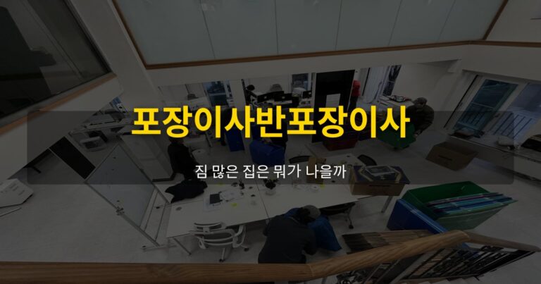 포장이사반포장이사, 짐 많은 집은 뭐가 나을까