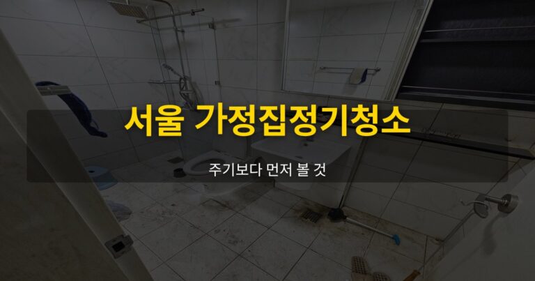 서울 가정집정기청소, 주기보다 먼저 볼 것